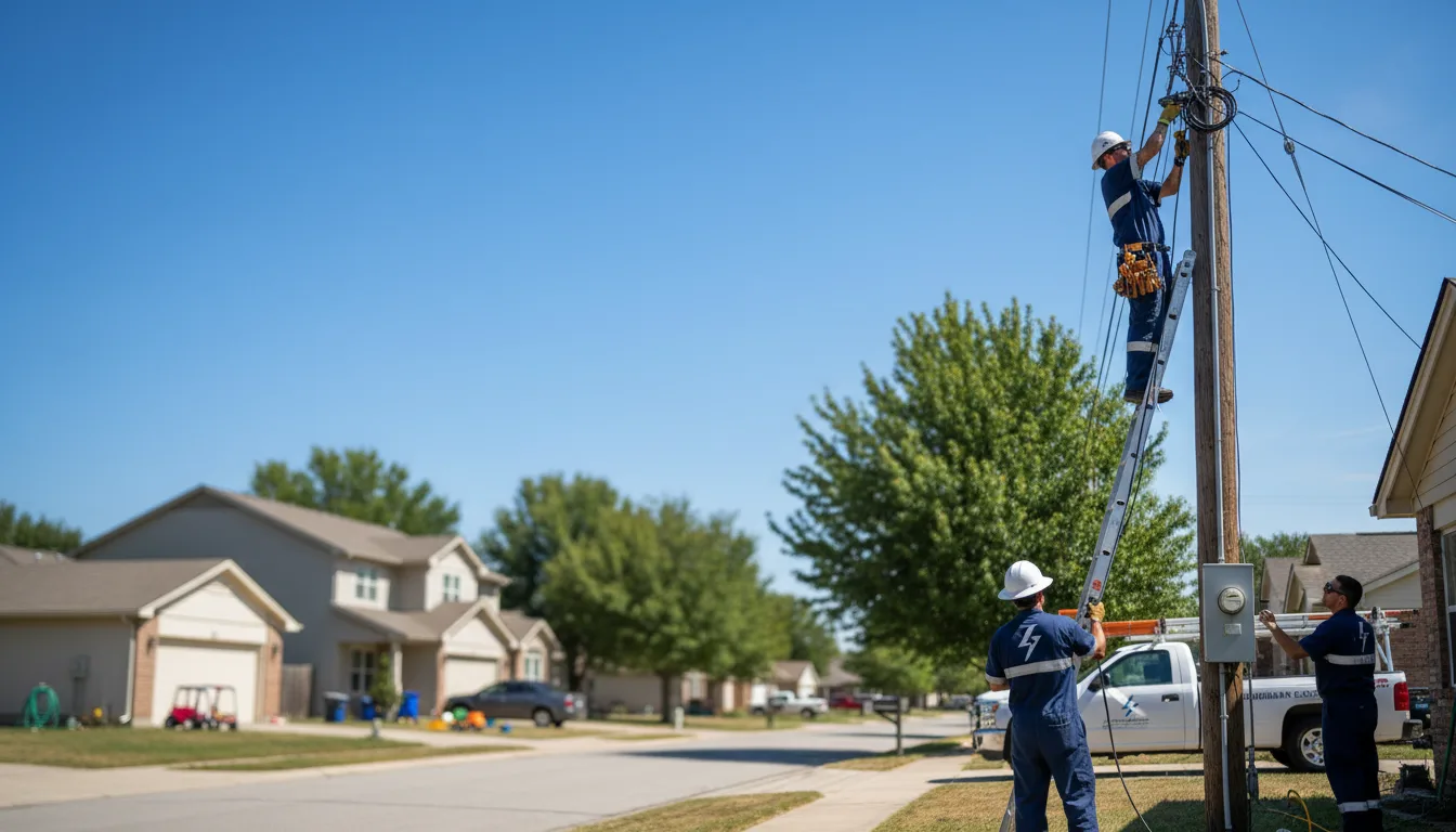 Residential electrician providing installation services in Faxon, OK